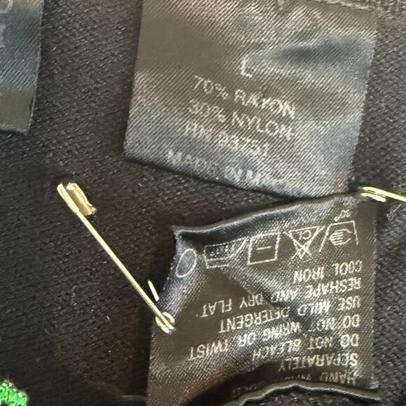 Etoile large embroidered palm tree cardigan sweater top SP 2758 - Picture 4 of 10